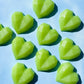 Lime Crystal Hearts (3pk)