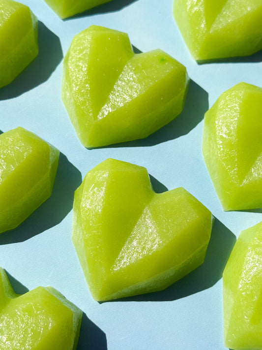 Lime Crystal Hearts (3pk)